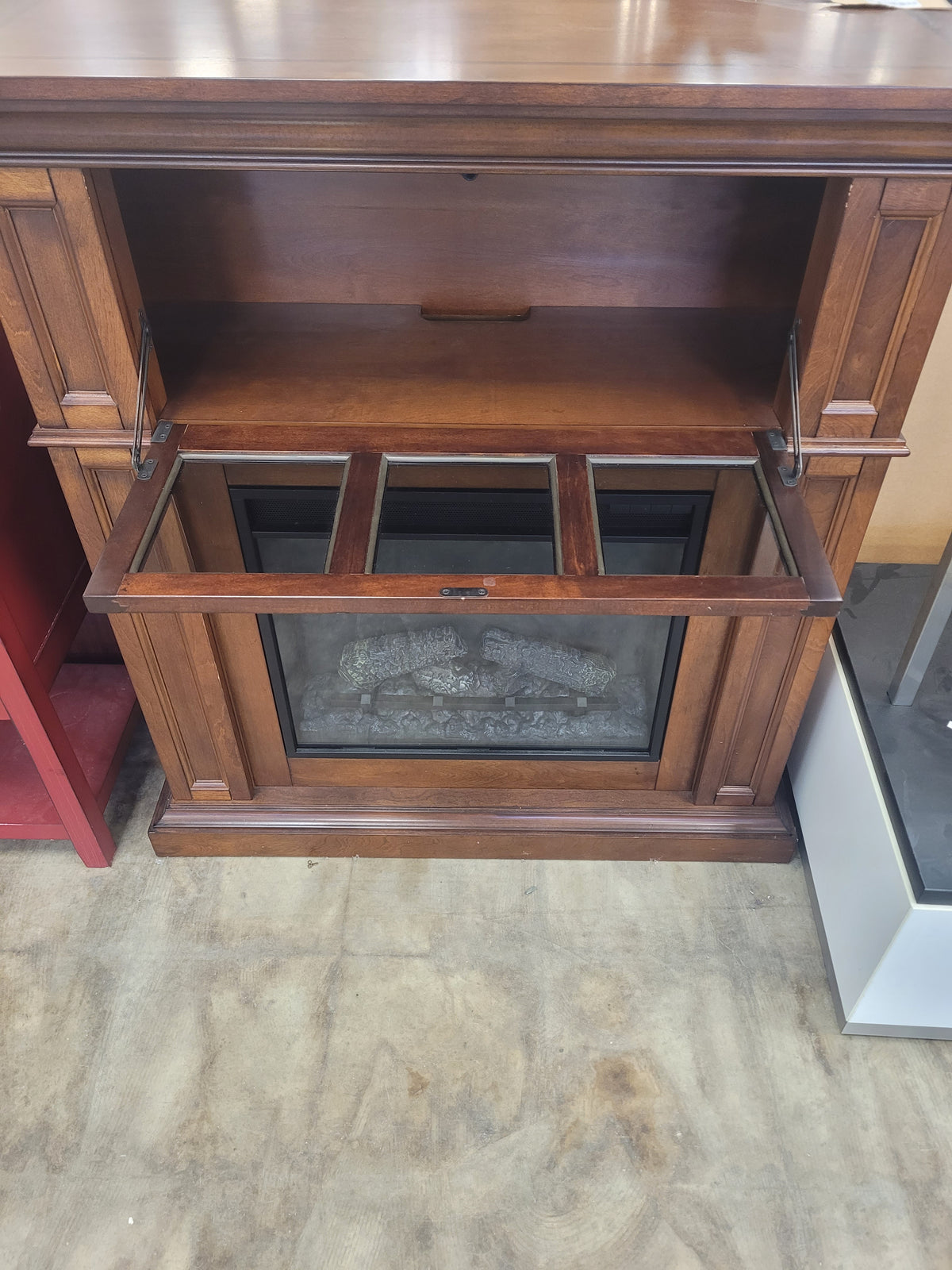 Dark Walnut Brown Electric Fireplace