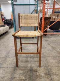 Rattan & Wood Bar Stool