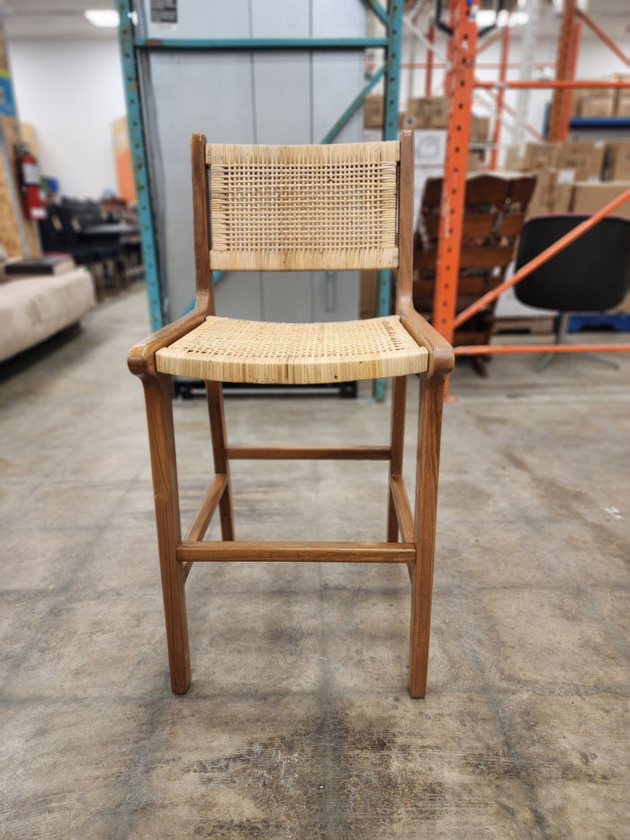 Rattan & Wood Bar Stool