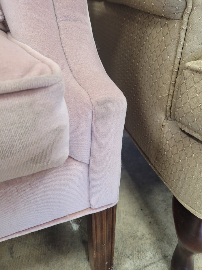 Soft Pink Wingback Chair
