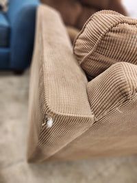 Medium Brown 3 Seater Sofa with 4 Cushions