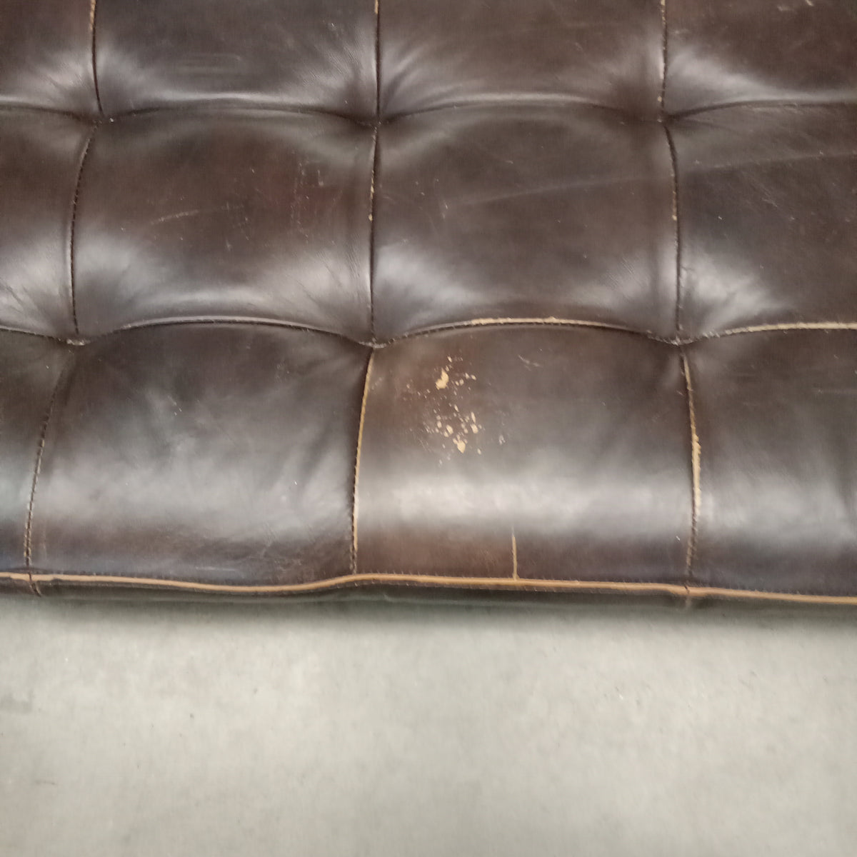 61"W Leather Bench