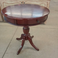 23.5"Diameter Round Side Table with Single Drawer