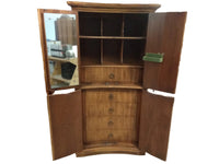 Vintage Solid Wood Carved Armoire