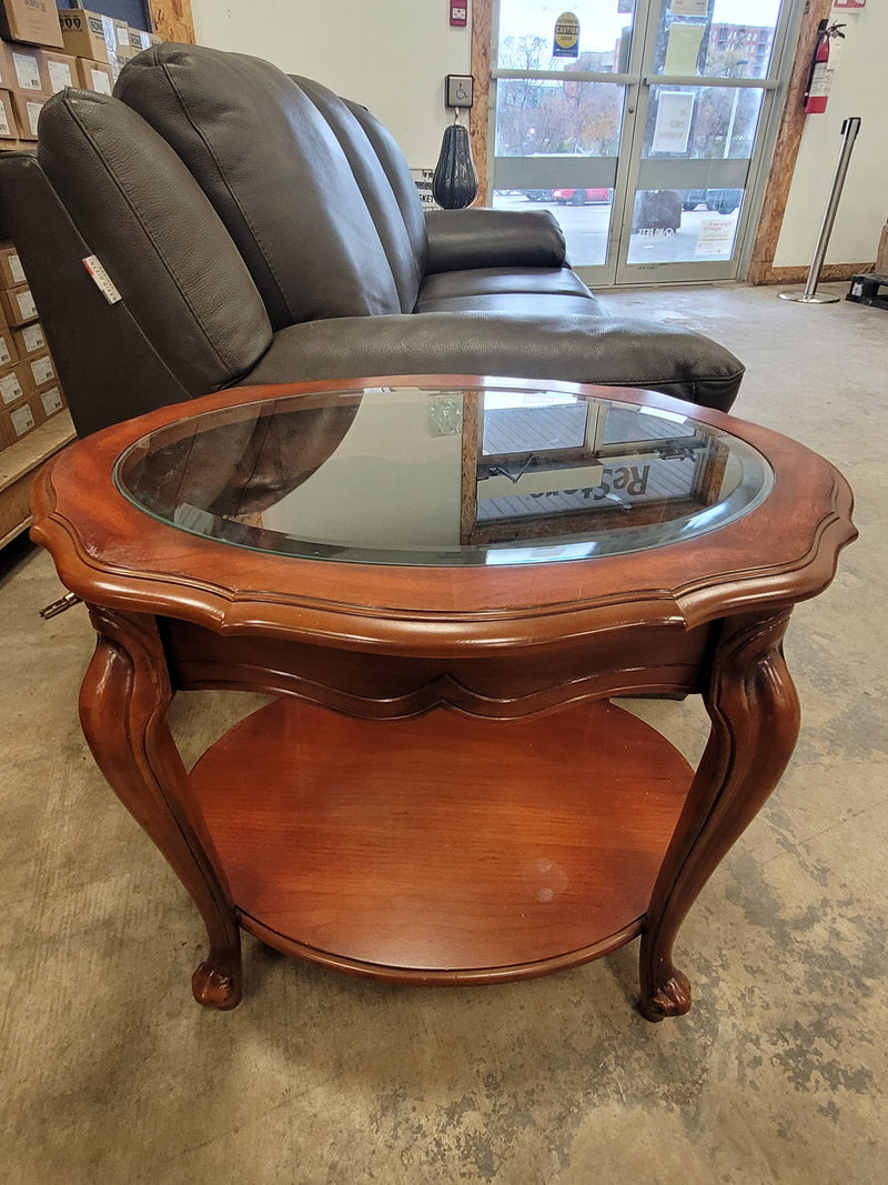 Dark Cherry Wood End Tables