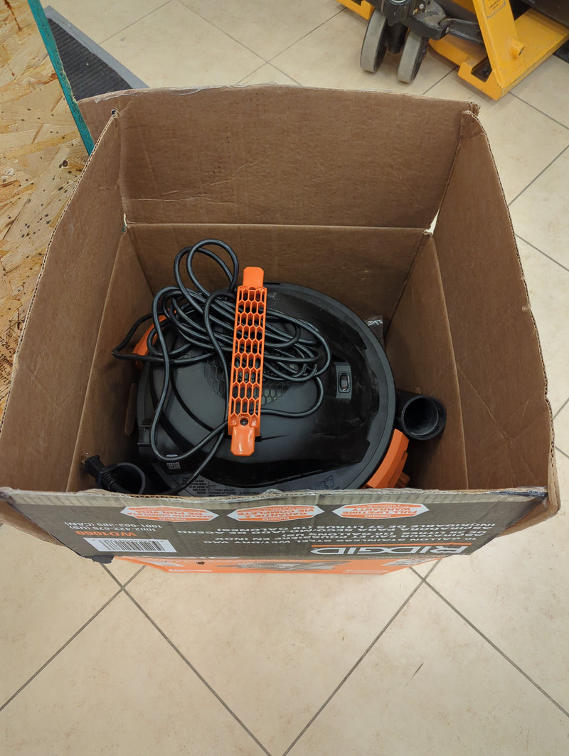RIDGID 37.5L (10 Gal.) 6.0 Peak HP Stainless Steel Wet Dry Shop Vacuum with Filter, Hose and Accessories