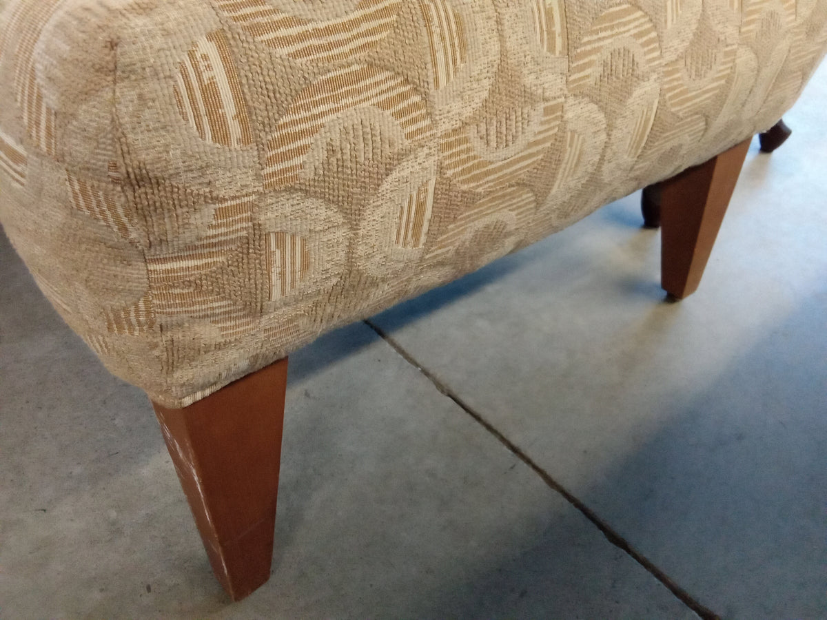 28"W Beige Patterned Fabric Armchair