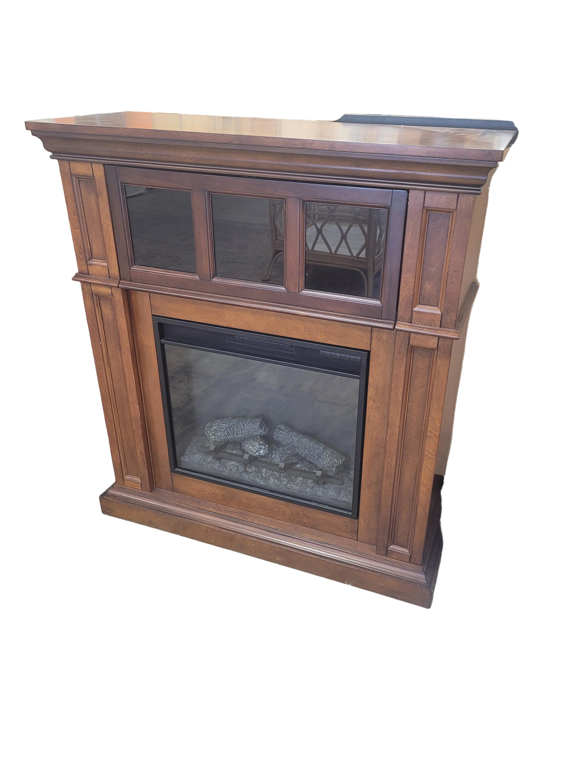 Dark Walnut Brown Electric Fireplace