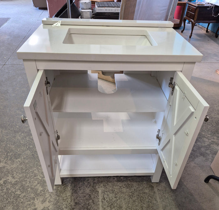 30" White Vanity with Counter