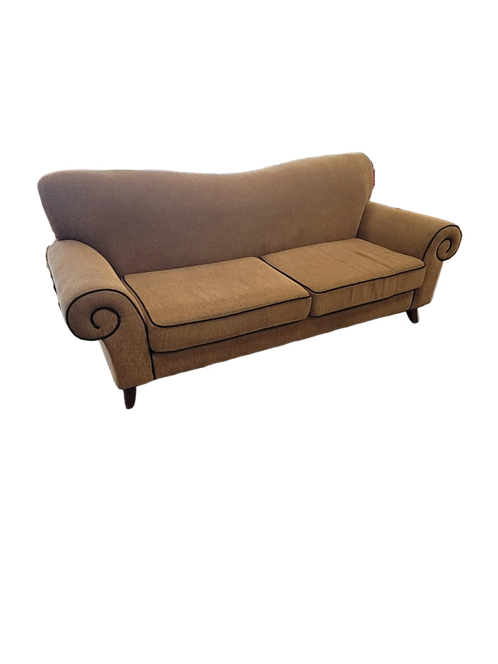 Camelback Sofa W/Black Piping