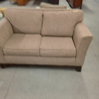 60"W Love Seat in Light Brown Fabric