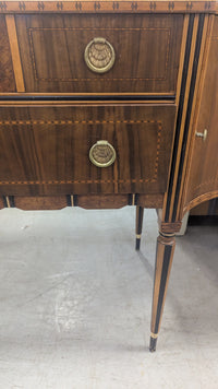 66"W Vintage Buffet w/ Golden Rose Inlays