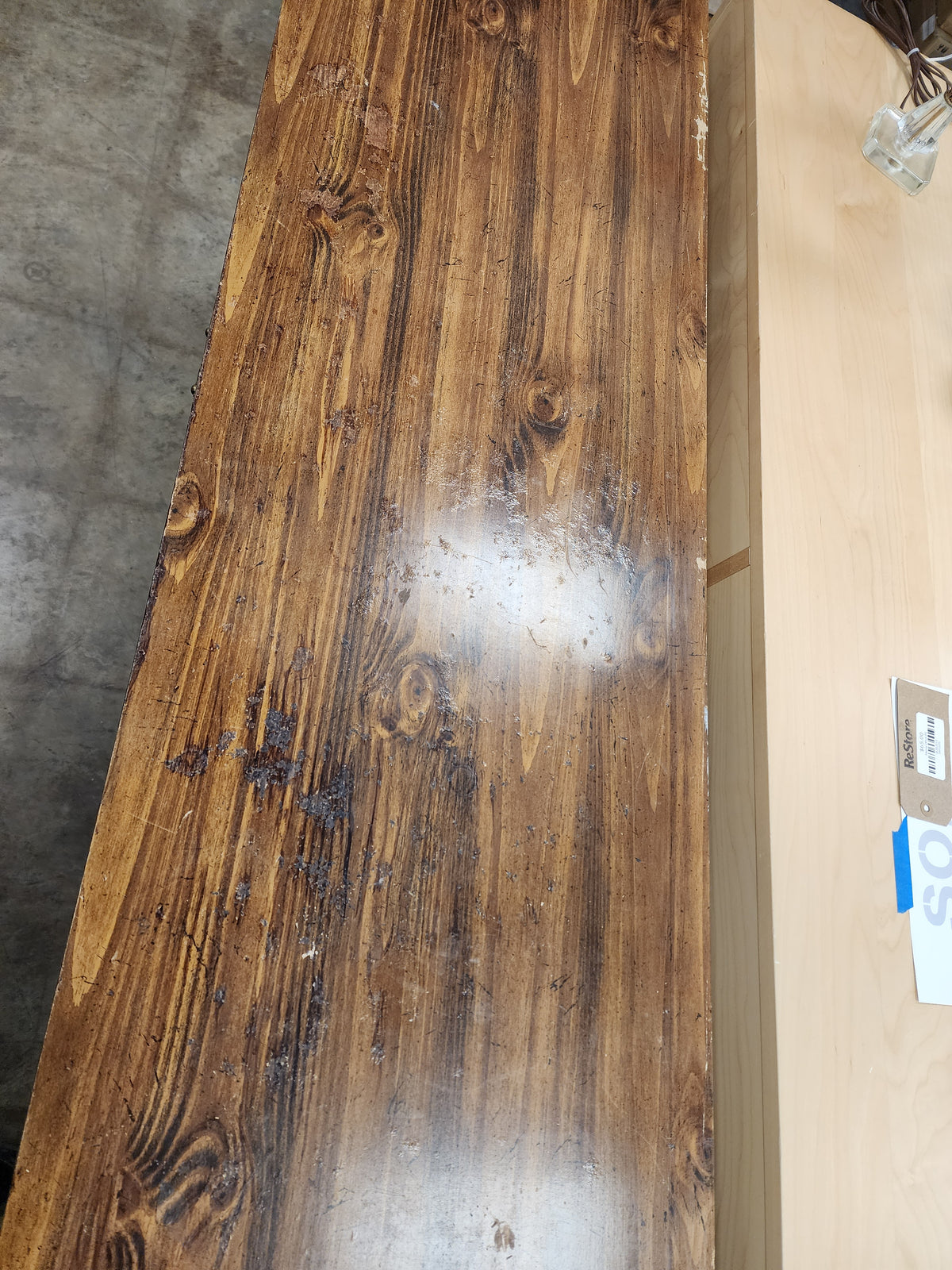 Brown Wood 6 Drawer Dresser with 1 Door
