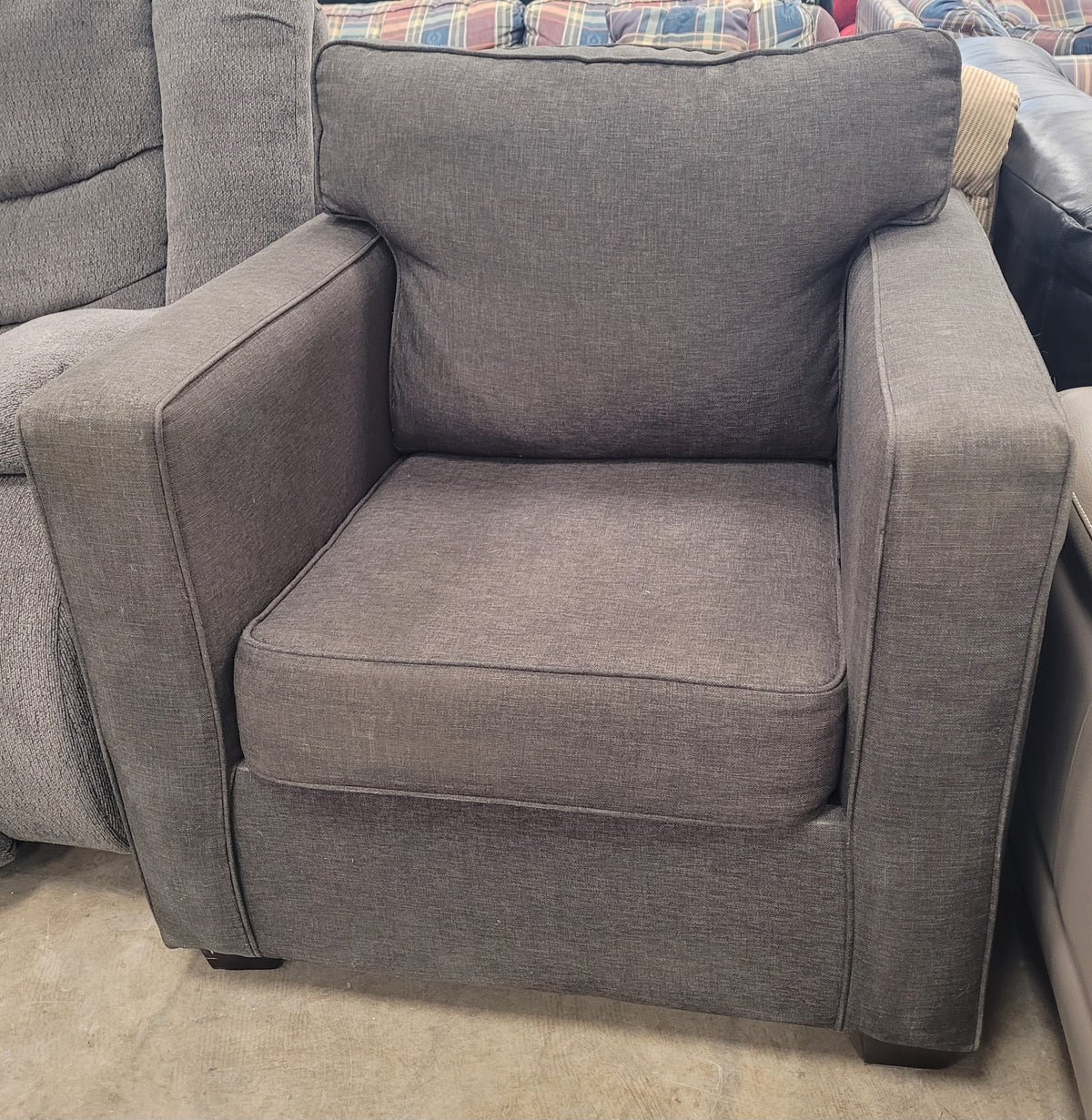 Charcoal Grey Upholstered Armchair