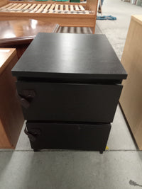 16"W Black Side Table with Two Drawers