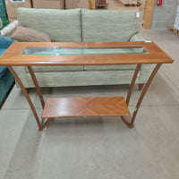 50"W Wood and Glass Console Table