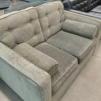 58"W Gray Fabric Love Seat