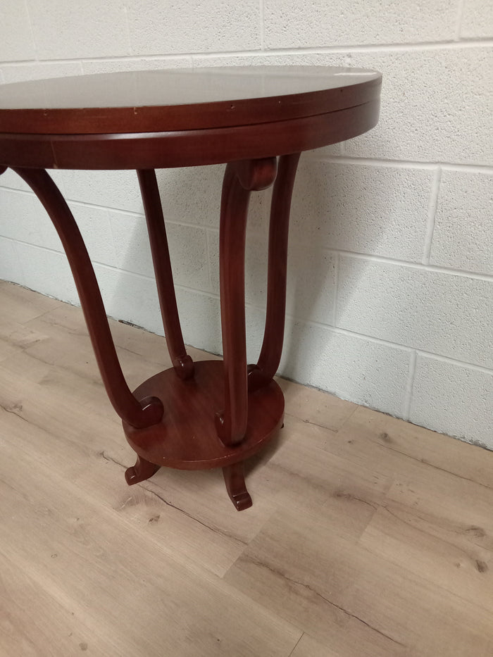 25"W Round Wooden End Table