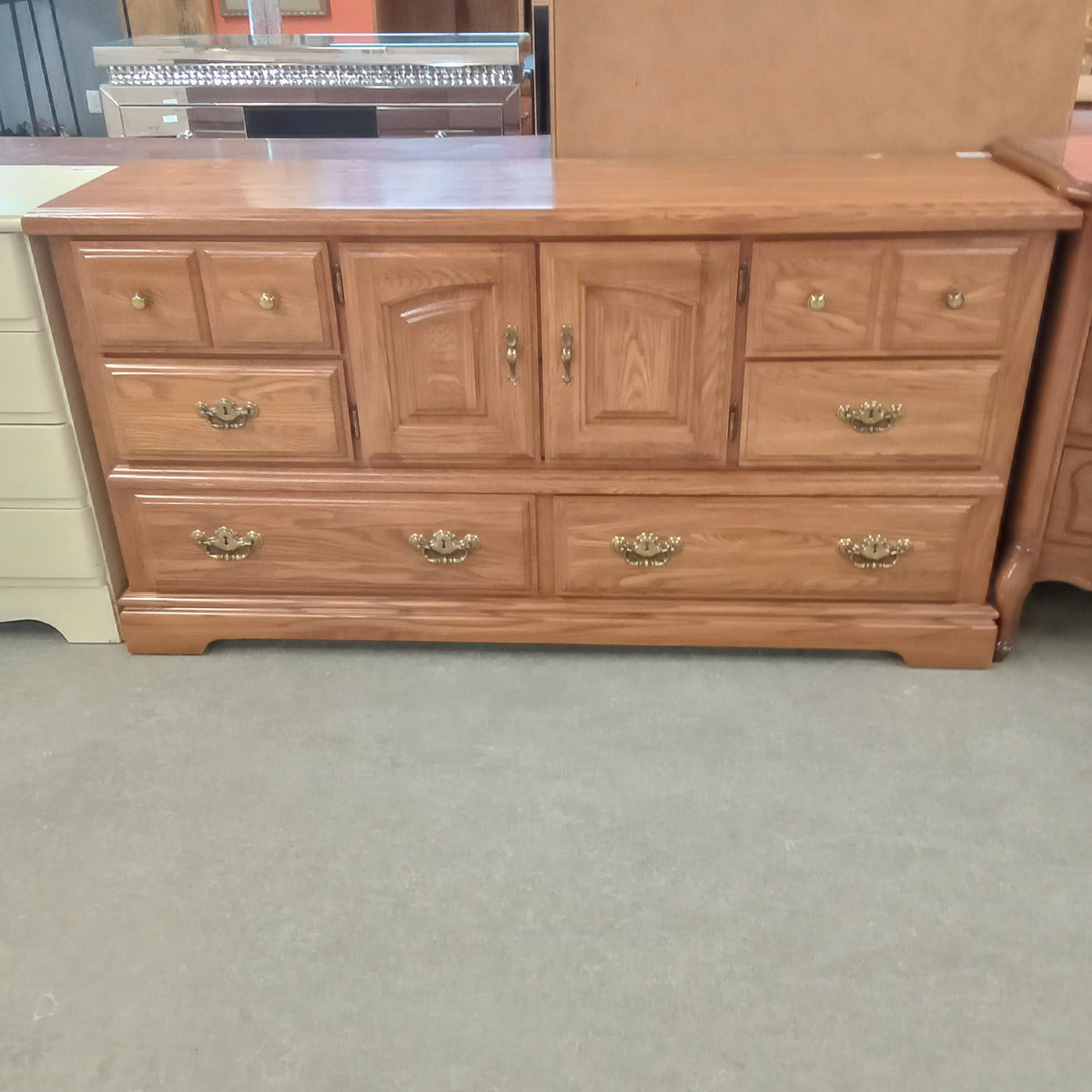 63"W 6-Drawer Dresser with Single Cupboard