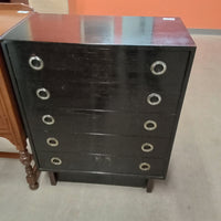 30.5"W 5-Drawer Black Dresser