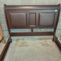 64"W Solid Dark Wood Bed Frame - Queen