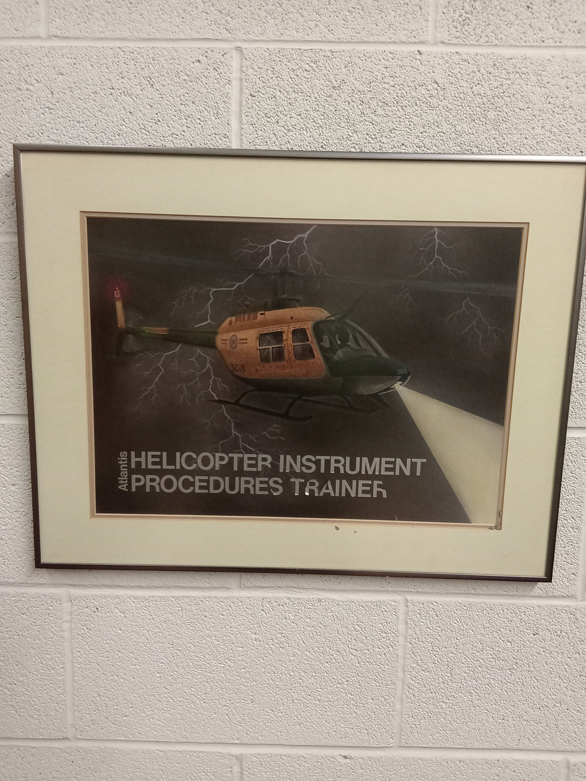 23"W "US Combat Helicopter" Print - Framed