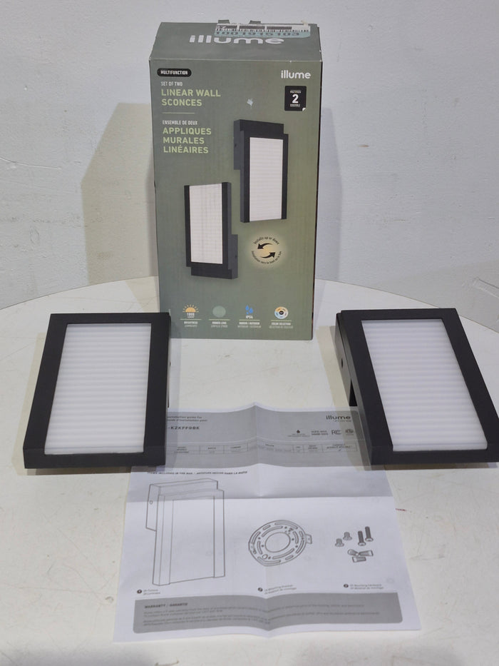 Illume 2pk 9-inch Slim Outdoor LED Wall Light with 5CCT