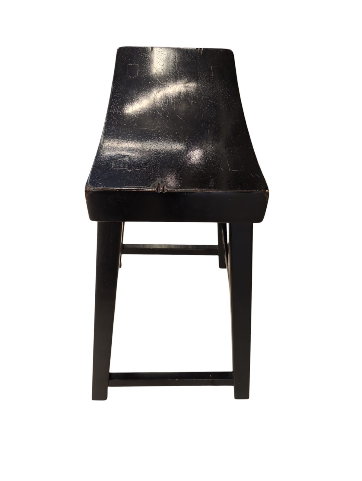 Set of 4 Black Wooden Barstools