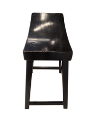 Set of 4 Black Wooden Barstools