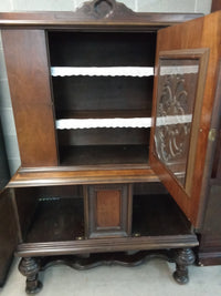 47"W Two-Piece Antique Cabinet