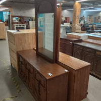 62"W 9-Drawer Wooden Dresser with Mirror