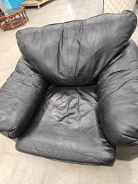 Black Faux Leather Armchair