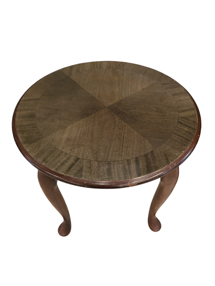 Vintage Round Wooden Accent Table