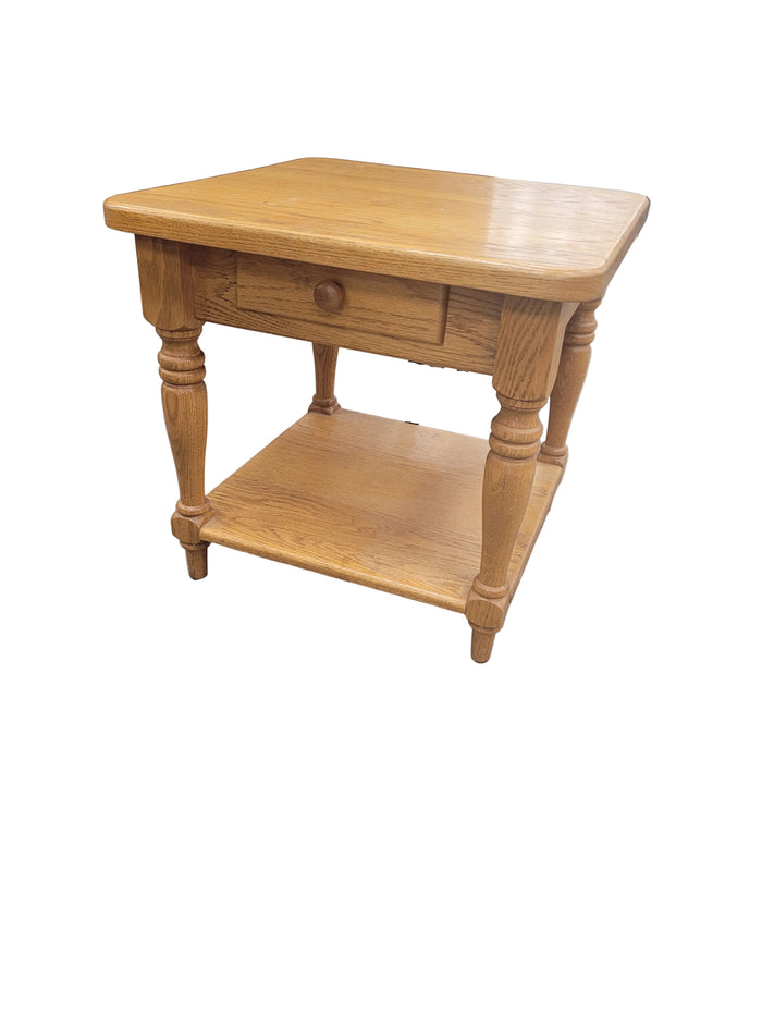 Solid Honey Oak Accent Table