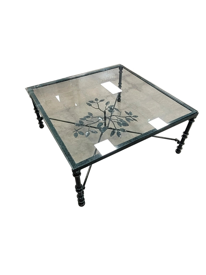Wrought Iron And Glass Coffee Table