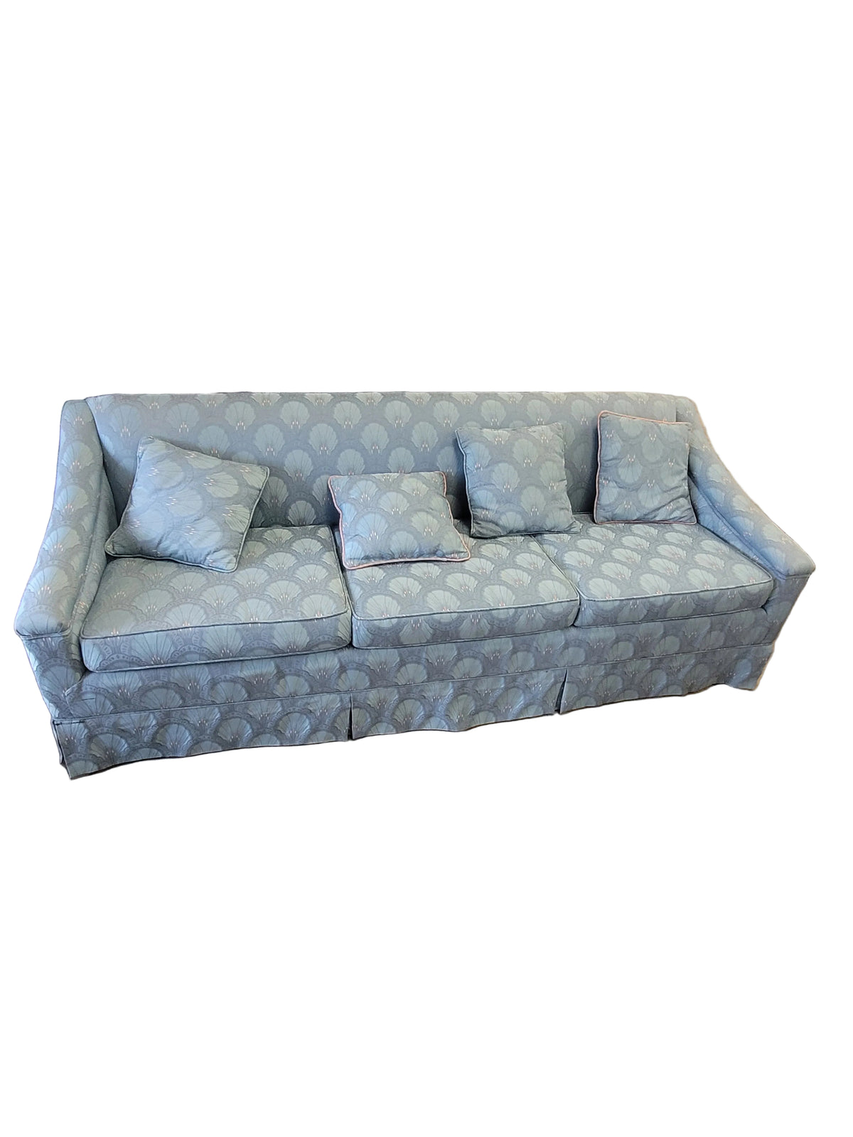 Vintage Light Blue Patterned Sofa