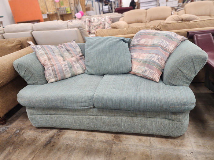 Light Blue Loveseat with Matching Cushions