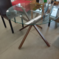 39.5"Diameter Glass Dining Table