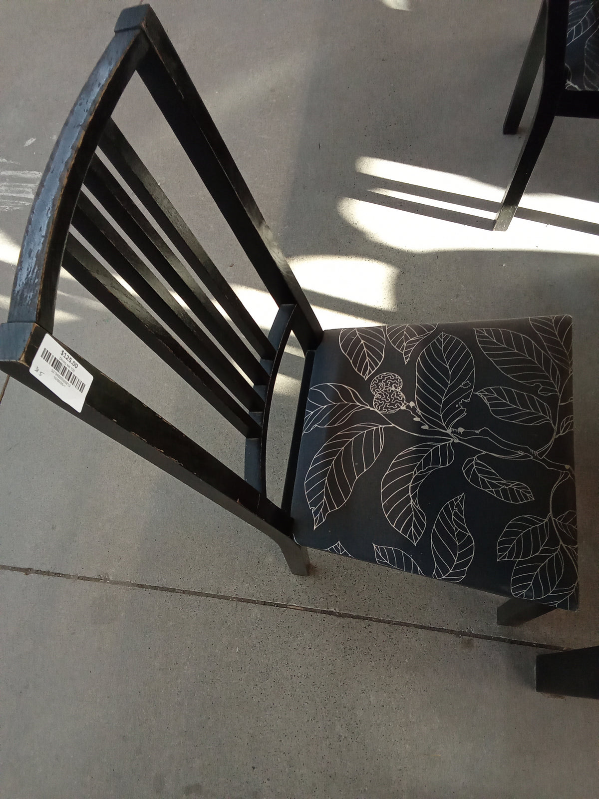 37.5"W Black Dining Table