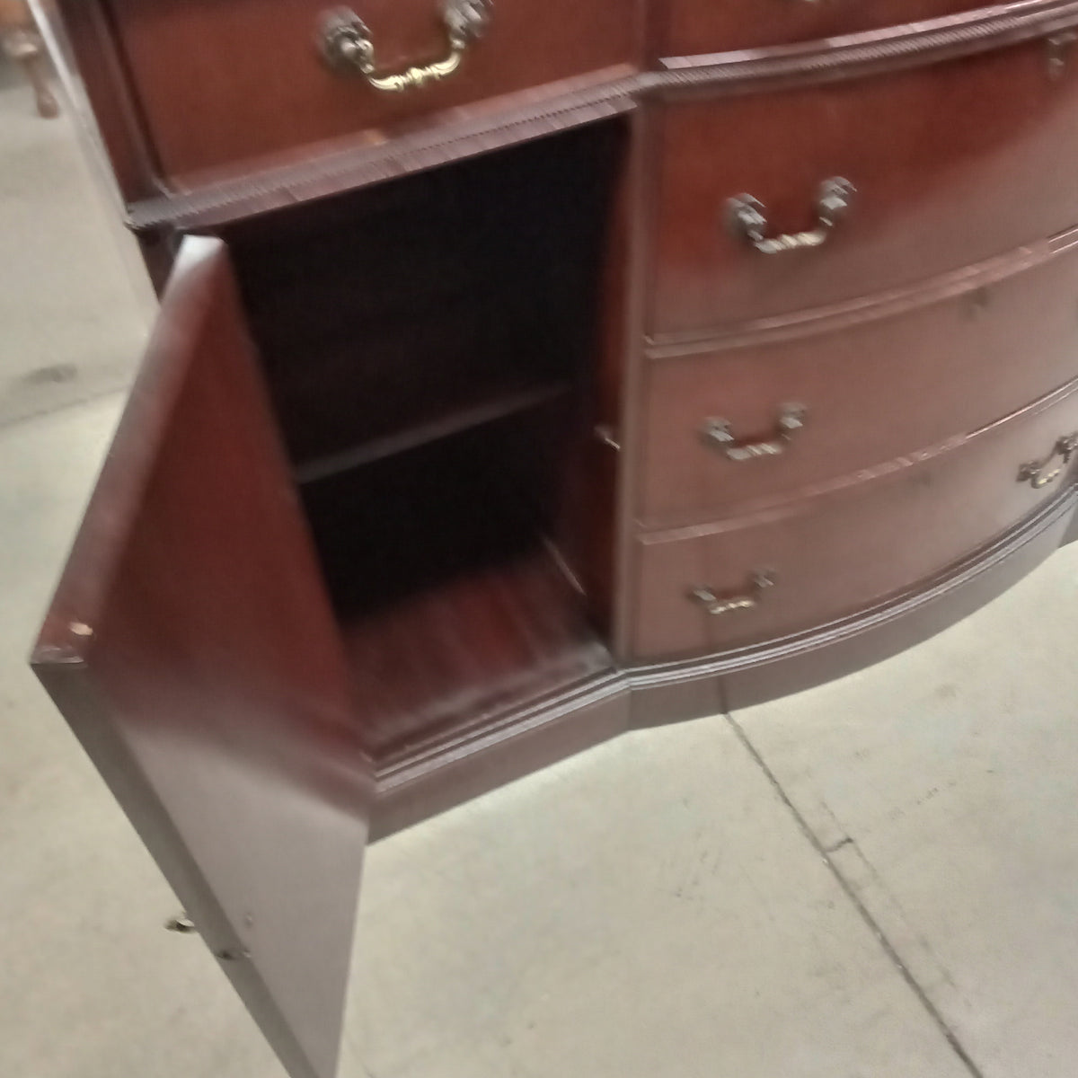 50"W Wooden Sideboard with Six Drawers