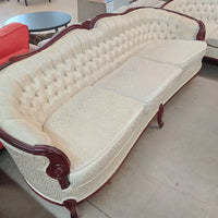 91"W French Provincial 3-Seat Sofa