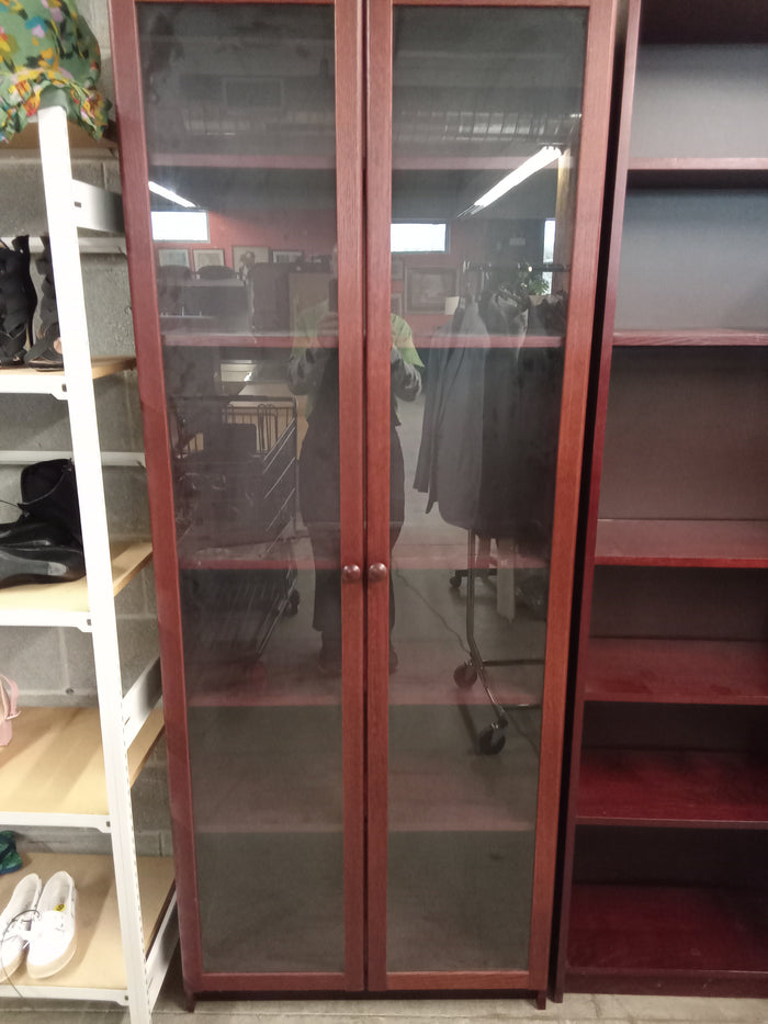 31"W Book Cabinet with Glass Doors