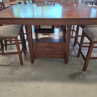 60"W Shaker Style High Dining Table and Eight Chairs
