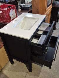 30" W x 19" D Freestanding Bath Vanity with Black Handle