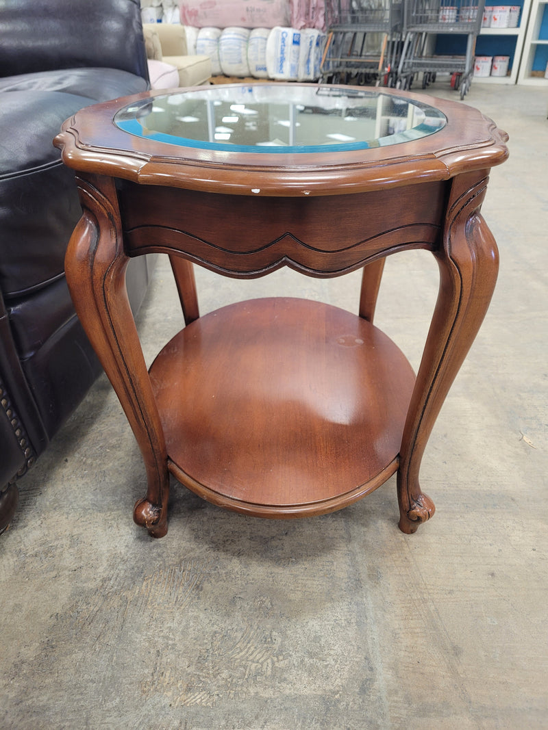 Dark Cherry Wood End Tables