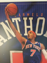 Carmelo Anthony Basketball Plaque Mounted Print