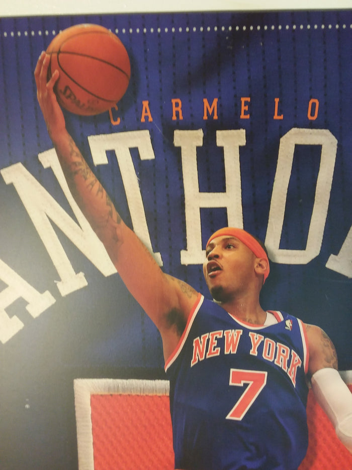 Carmelo Anthony Basketball Plaque Mounted Print