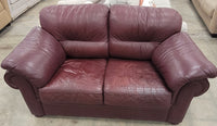 Burgundy Leather Loveseat