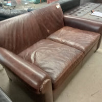 64"W Leather Love Seat