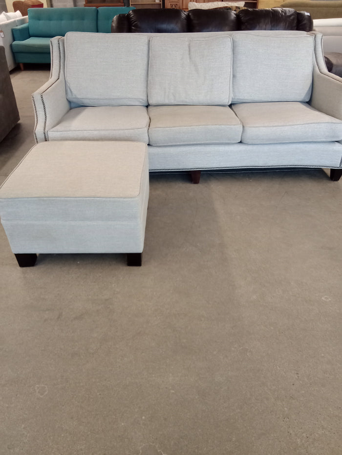 82"W 3-Seat Sofa with Ottoman